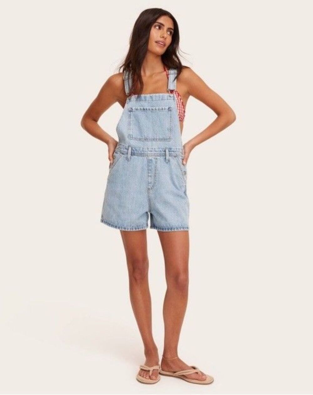 NWT Parke X Target Women's Denim Jean Shortalls Light Wash Size L